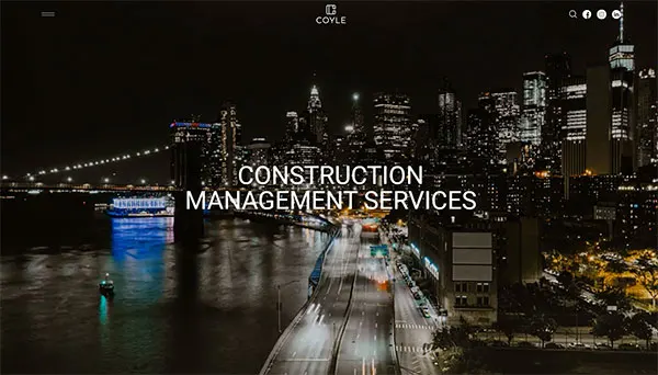 Screenshot of Coyle Construction website built by Ediwriter