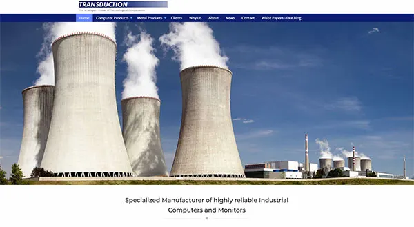 Screenshot of Transduction website built by Ediwriter