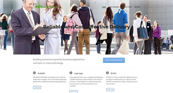 Screenshot of Vevatech website built by Ediwriter